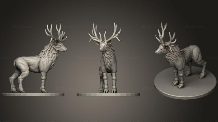 Animal figurines (Elk Mount Miniature, STKJ_0937) 3D models for cnc